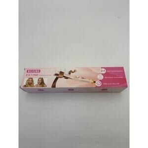 2 in 1 Hair Curler and Straightener - Pink and White